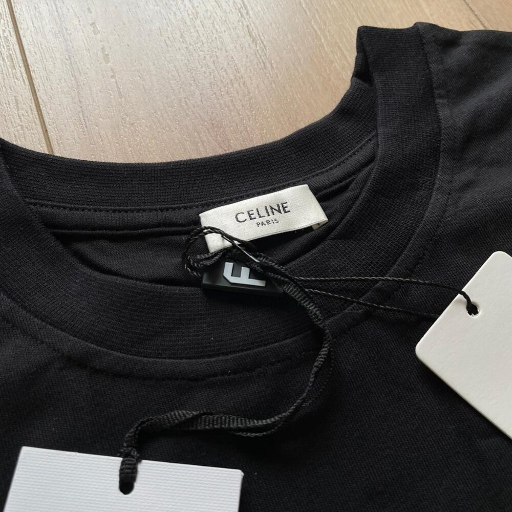 Medium Celine Men's Basic Cotton Black T-Shirt - image 4
